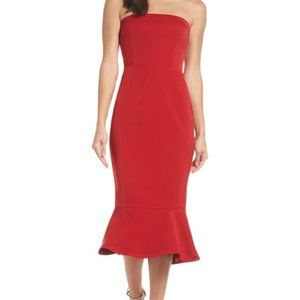 NWT BB Dakota Red Strapless Dress